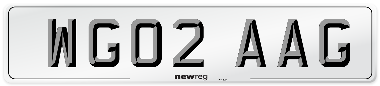 WG02 AAG Number Plate from New Reg